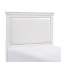 Classic Traditional 1Pc Twin Bed Upholstered Headboard Faux Leather White Finish Bedroom Furniture Box Spring Required Twin White Wood White Bedroom Panel Faux Leather Wood