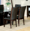 Modern Contemporary Dining Side Chairs Set Of 2 Dark Brown Faux Leather Upholstered Espresso Finish Hardwood Solid Dark Brown,Espresso Dining Room Side Chair Wood