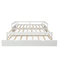 Extending Daybed With Trundle, Wooden Daybed With Trundle, White Twin White Solid Wood