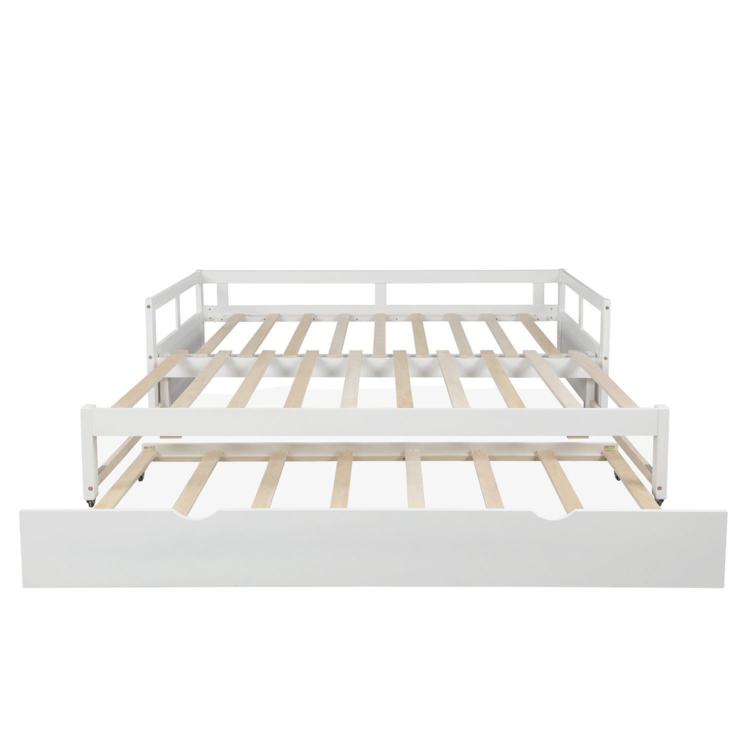 Extending Daybed With Trundle, Wooden Daybed With Trundle, White Twin White Solid Wood