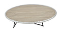 Allis Weathered Gray Oak & Metal Finish Coffee Table Black,Oak Metal,Synthetic Wood