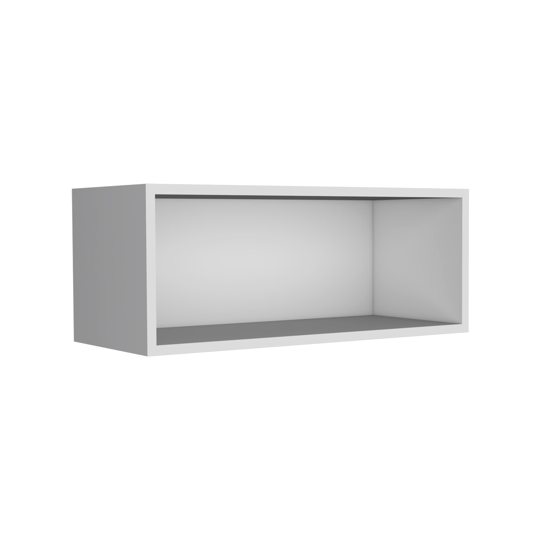 Wally 30" Wide X 12"H Open Wall Cabinet, Wall Shelf, Storage Cabinet, Cube Shelf Bedroom, Office, Living Room, Garage White Primary Living Space Shelves Included Modern Particle Board