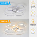 30Inches Ceiling Fan With Lights Remote Control Dimmable Led, 6 Gear Wind Speed Fan Light White Modern Acrylic