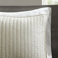 3 Piece Quilt Set Cream King Cal King King Cream Cotton