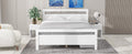 Queen Size Wooden Platform Bed With 2 Storage Drawers And 2 Bedside Tables, White Queen White Pine