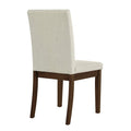 Upholstered Channel Back Dining Chair Set Of 2 Light Taupe See Below Beige Wood