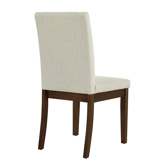 Upholstered Channel Back Dining Chair Set Of 2 Light Taupe See Below Beige Wood