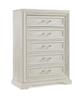 Beautiful Transitional Style 1Pc 5 Drawer Chest Storage Drawers White Cream Finish Wooden Home Bedroom Furniture Cream White Bedroom Transitional Wood