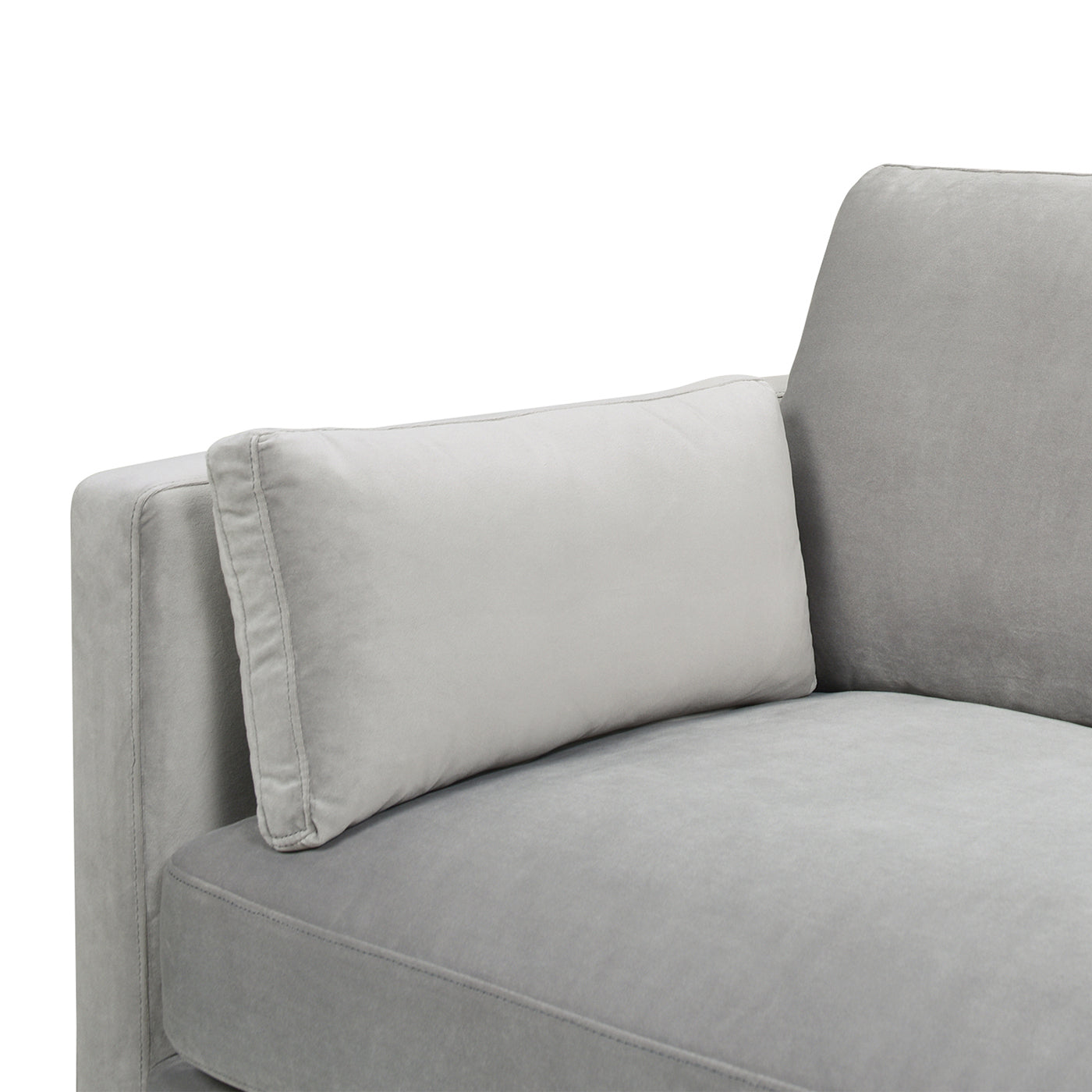 Knox 84" Modern Farmhouse Sofa, Opal Grey Velvet Gray Wood Foam Velvet 3 Seat