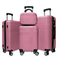 Luggage 4 Piece Set With Spinner Wheels, Hardshell Lightweight Suitcase With Tsa Lock,Checked Luggage,Pink 12 20 24 28In Pink Abs