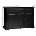 Homcom Sideboard Buffet Cabinet, Modern Kitchen Cabinet With 2 Drawers And Adjustable Shelves, Coffee Bar Cabinet, Black Black Mdf