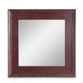 Wall Mirror Straight Line Design Tc Leather Brown Mdf