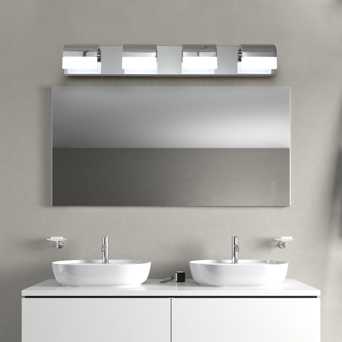 Modern Bathroom Vanity Lighting 4 Light Led Vanity Lights Over Mirror Bath Wall Lighting Chrome Modern Acrylic Stainless Steel