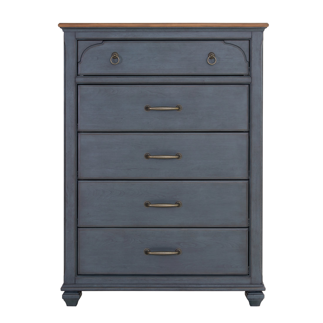 Americana Chest, No Assembly Required, Corduroy Blue Finish Blue Rubberwood Rubber Wood