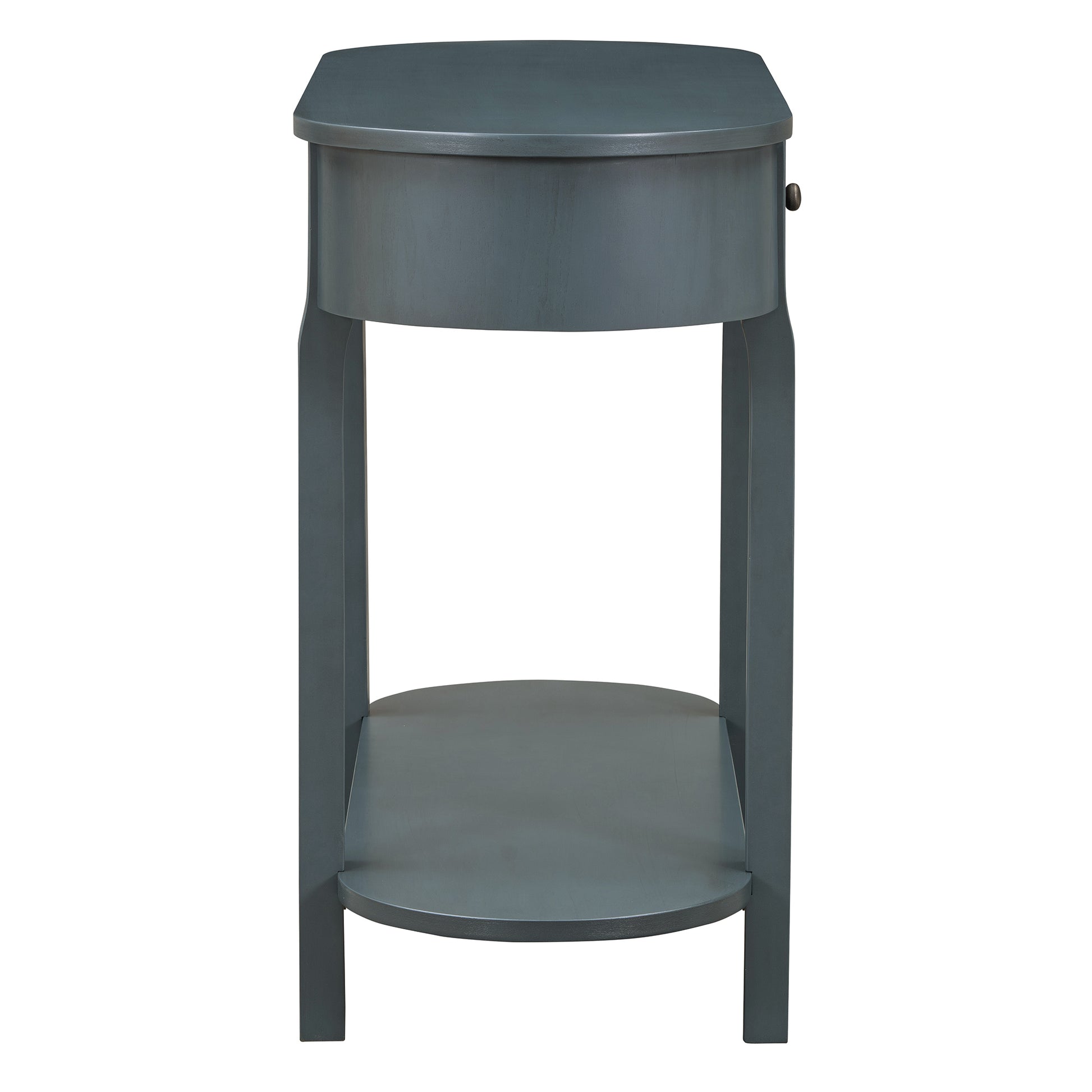 Elegant Retro Console Table With Curved Design And Smooth Glaze For Entryways, Living Rooms And Hallways Navy Navy Solid Wood Mdf