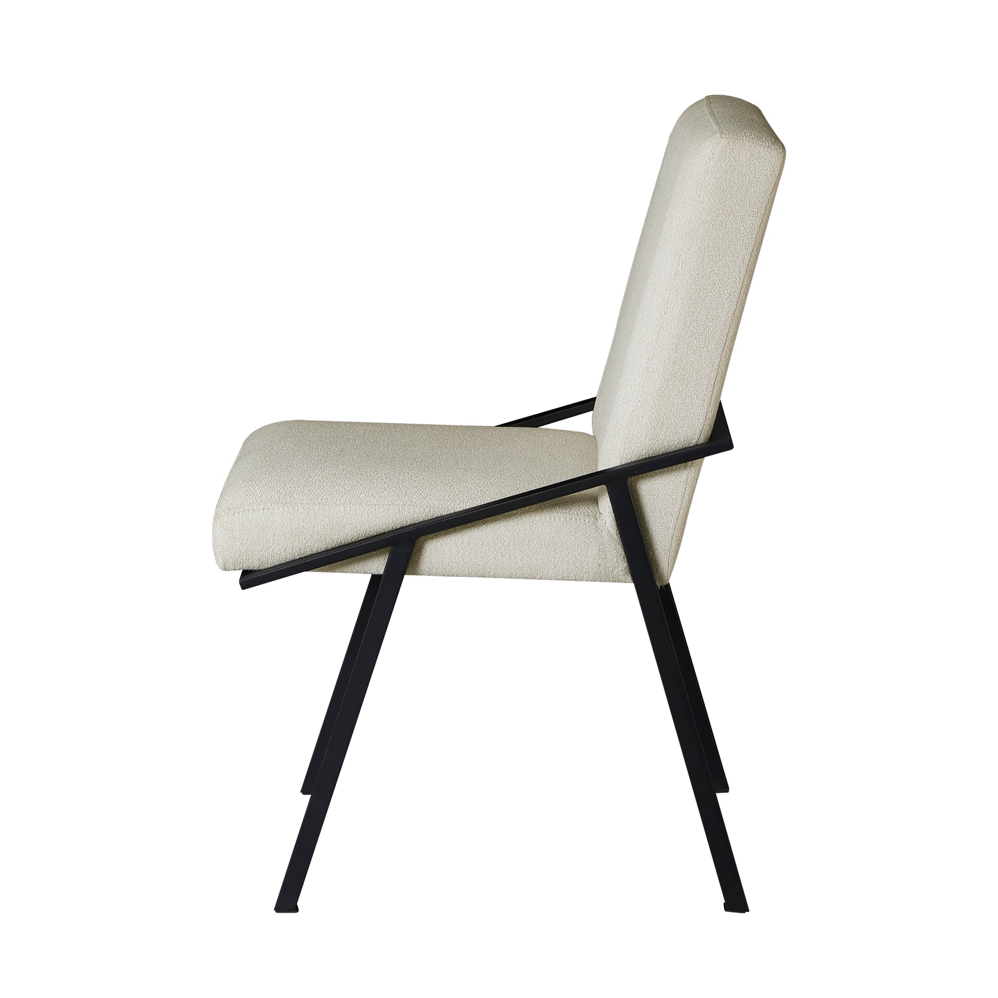 Black Metal Base Contemporary Side Chairs Set Of 2Pc, Cream Fabric Upholstered Dining Furniture Black Cream Dining Room Contemporary,Modern Side Chair Set Of 2 Metal