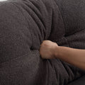 Cloud Style Sofa, Teddy Velvet Fabric, Comfy Padded Cloud Couch For Living Room, Apartment Dark Gray Light Brown Velvet Wood Primary Living Space Modern Polyester 2 Seat