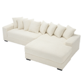 Arrived Oversized Two Piece Couches, L Shaped Sofa, Corduroy, Right Chaise Daybed,With Armrests,Eight Throw Pillows,Corner Sofa,Easy To Assemble, Beige Beige Polyester Wood Primary Living Space