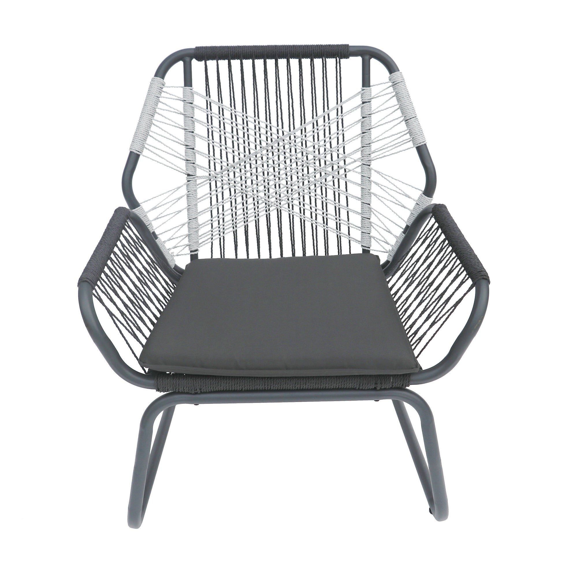 Idaho 3Pc Chat Set Gray Woven Rope