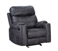 Hirah Motion Glider Recliner, Dark Gray Polish Microfiber Lv02572 Dark Gray Upholstered