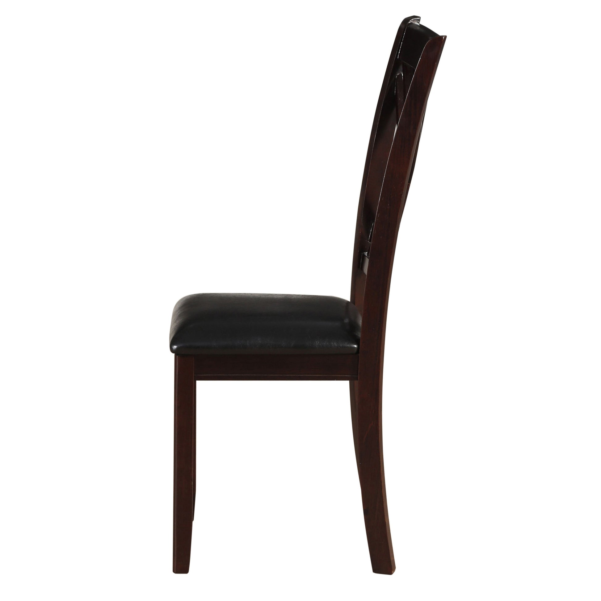 Black And Espresso Cross Back Side Chairs Set Of 2 Espresso Espresso Dining Room Contemporary Side Chair Rubberwood Cross Back Set Of 2 Wood Fabric