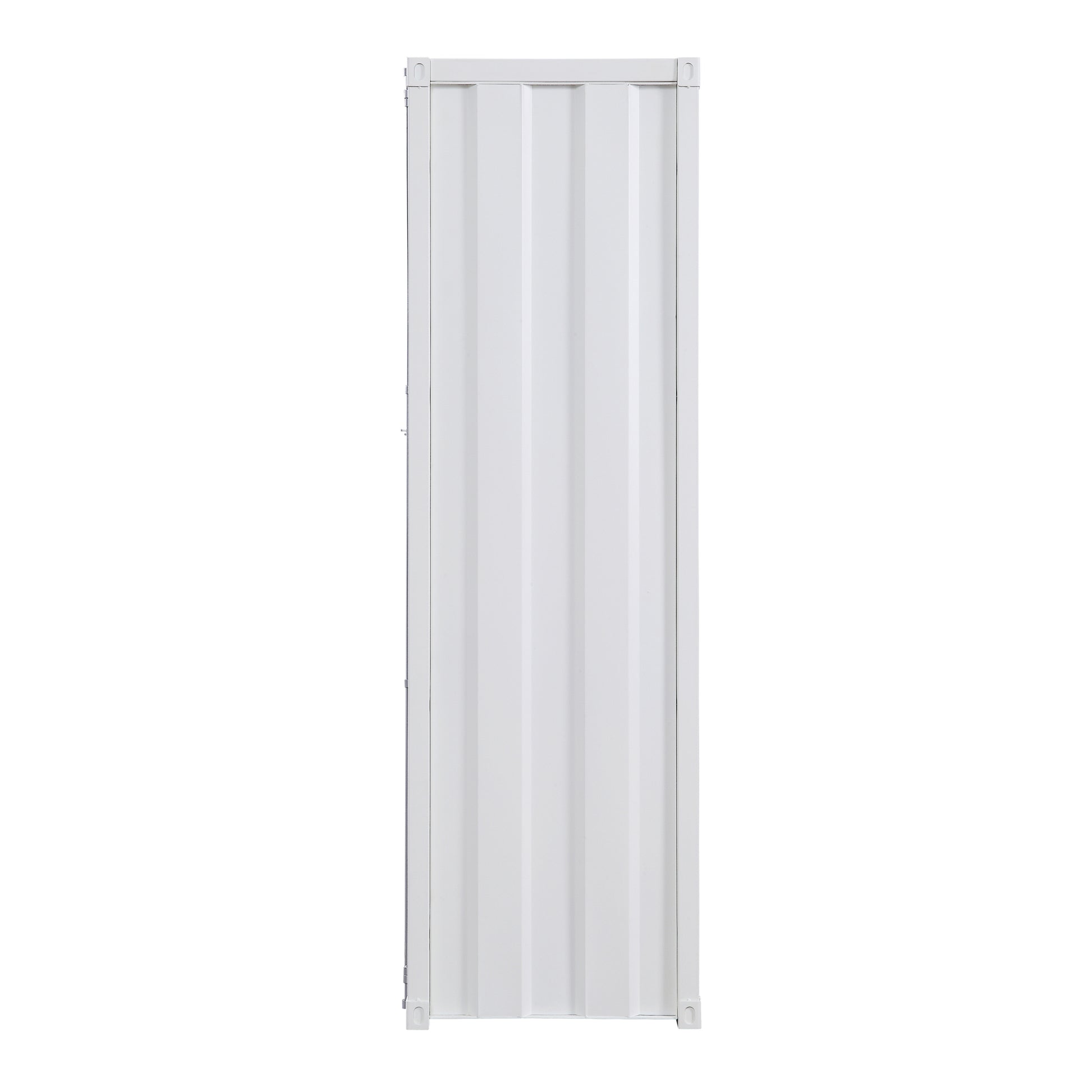 White Wardrobe With Full Length Container Lock White Bedroom Metal
