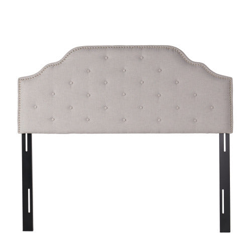 Queen&Full Sized Headboard Queen Light Grey Fabric