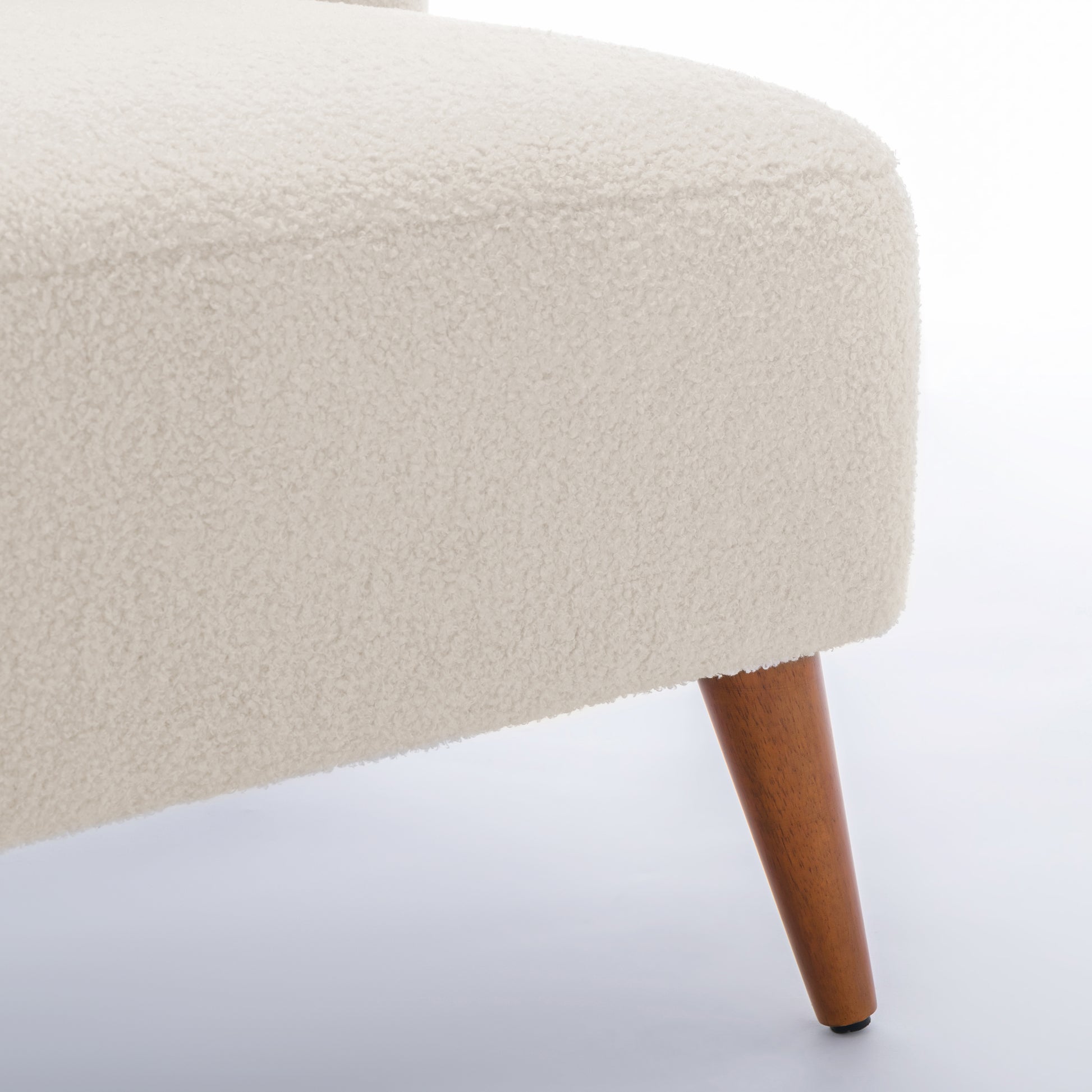 Veda Boucle Accent Chair Milky White White Foam Boucle