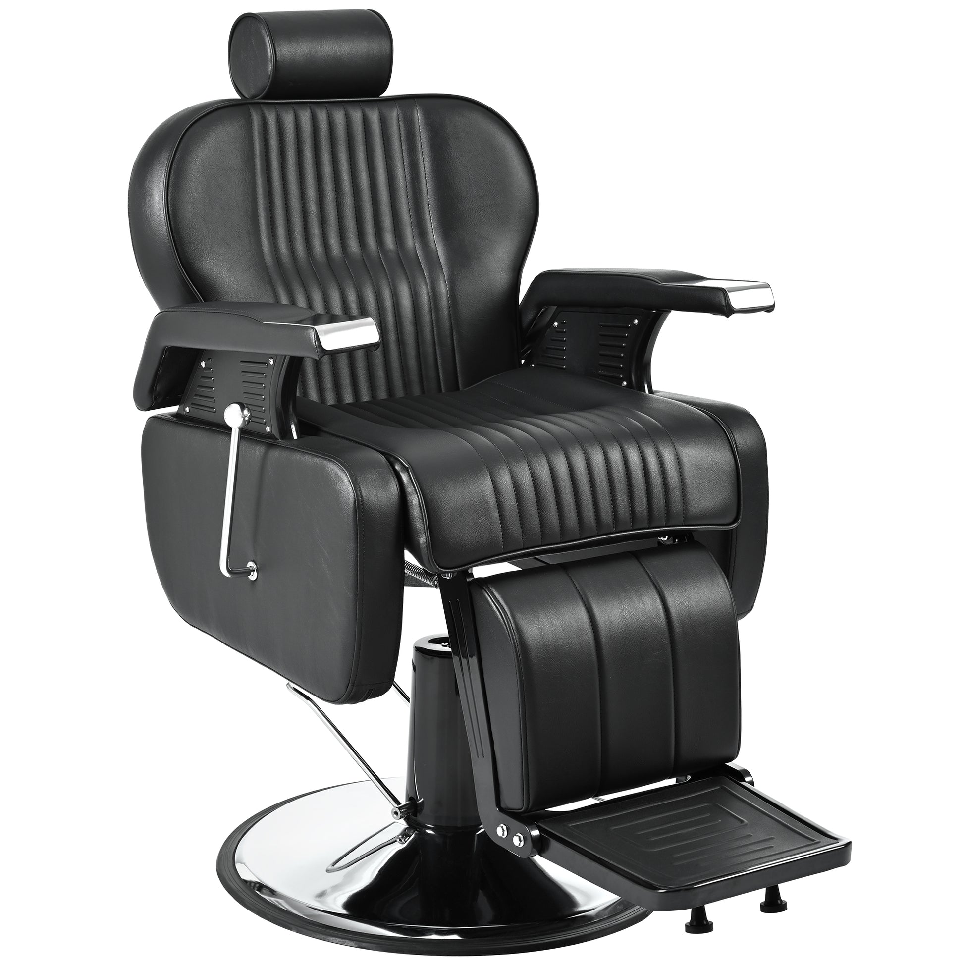 Heavy Duty Reclining Barber Chair,All Purpose Hydraulic Recline Barber Chair Salon Beauty Styling Chair360 Swivel&Height Adjustable,For Barber Shop & Beauty Salon,Spa Tattoo Styling Equipment,Black
