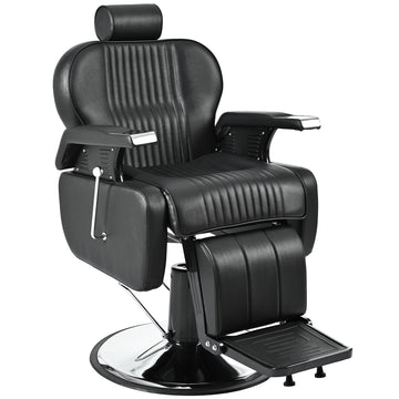 Heavy Duty Reclining Barber Chair,All Purpose Hydraulic Recline Barber Chair Salon Beauty Styling Chair360 Swivel&Height Adjustable,For Barber Shop & Beauty Salon,Spa Tattoo Styling Equipment,Black