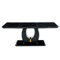 Modern Minimalist And Luxurious Black Patterned Coffee Table, Dining Table, Game Table And Work Desk For Dining Room, Living Room, Terrace And Kitchen. 47 