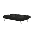 75 Inch Sofa Bed, Pocket Coils And Spring, Stylish Tufted Black Fabric Twin Black Wood Fabric