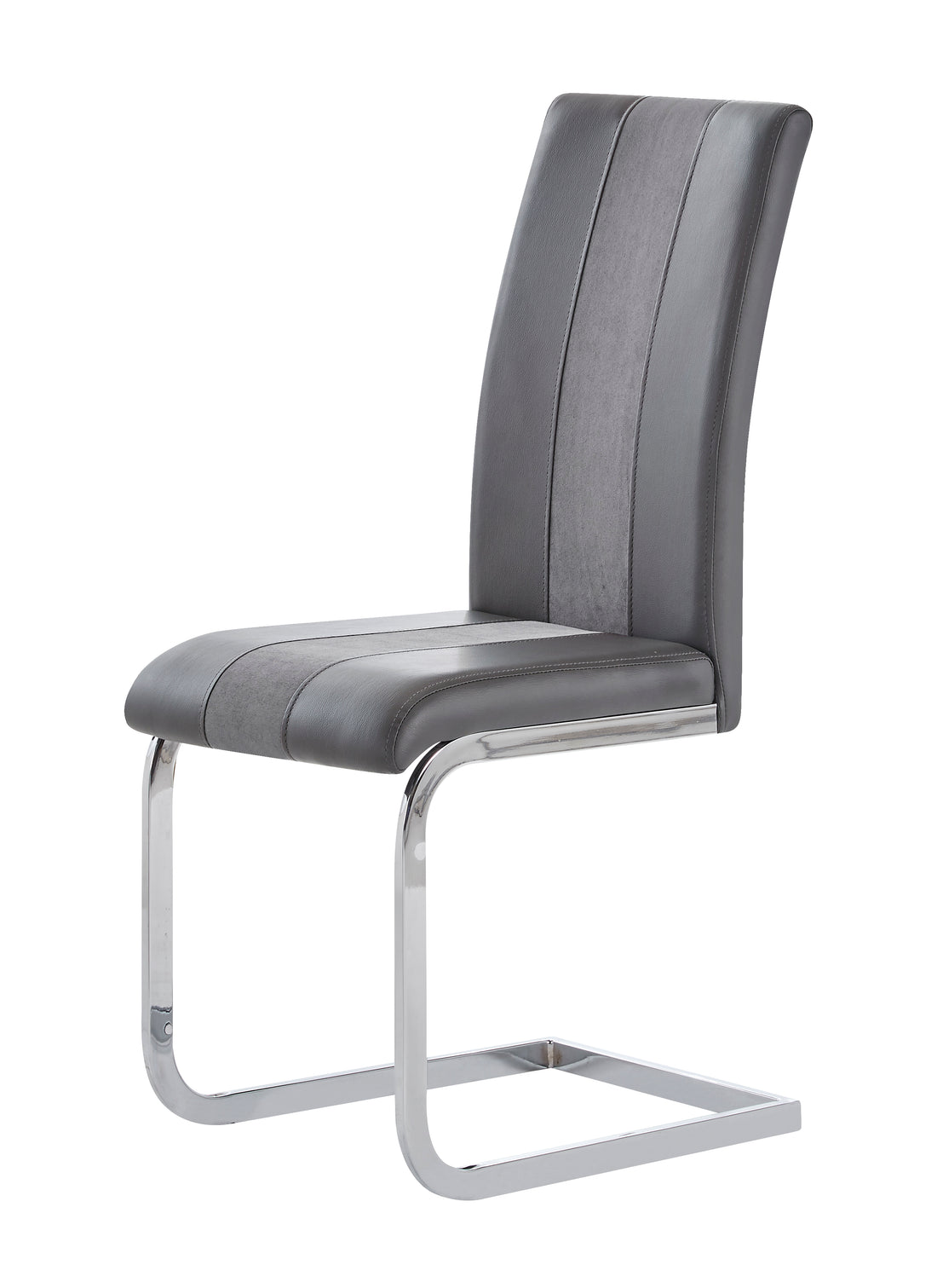 Altis Fabric Grey Dining Chairs Kit Of 4 Gray Stainless Steel