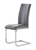 Altis Fabric Grey Dining Chairs Kit Of 4 Solid Gray Dining Room Foam Wipe Clean Rectangular Casual Dining Chairs Solid Back Set Of 4 Or More Metal & Wood Stainless Steel