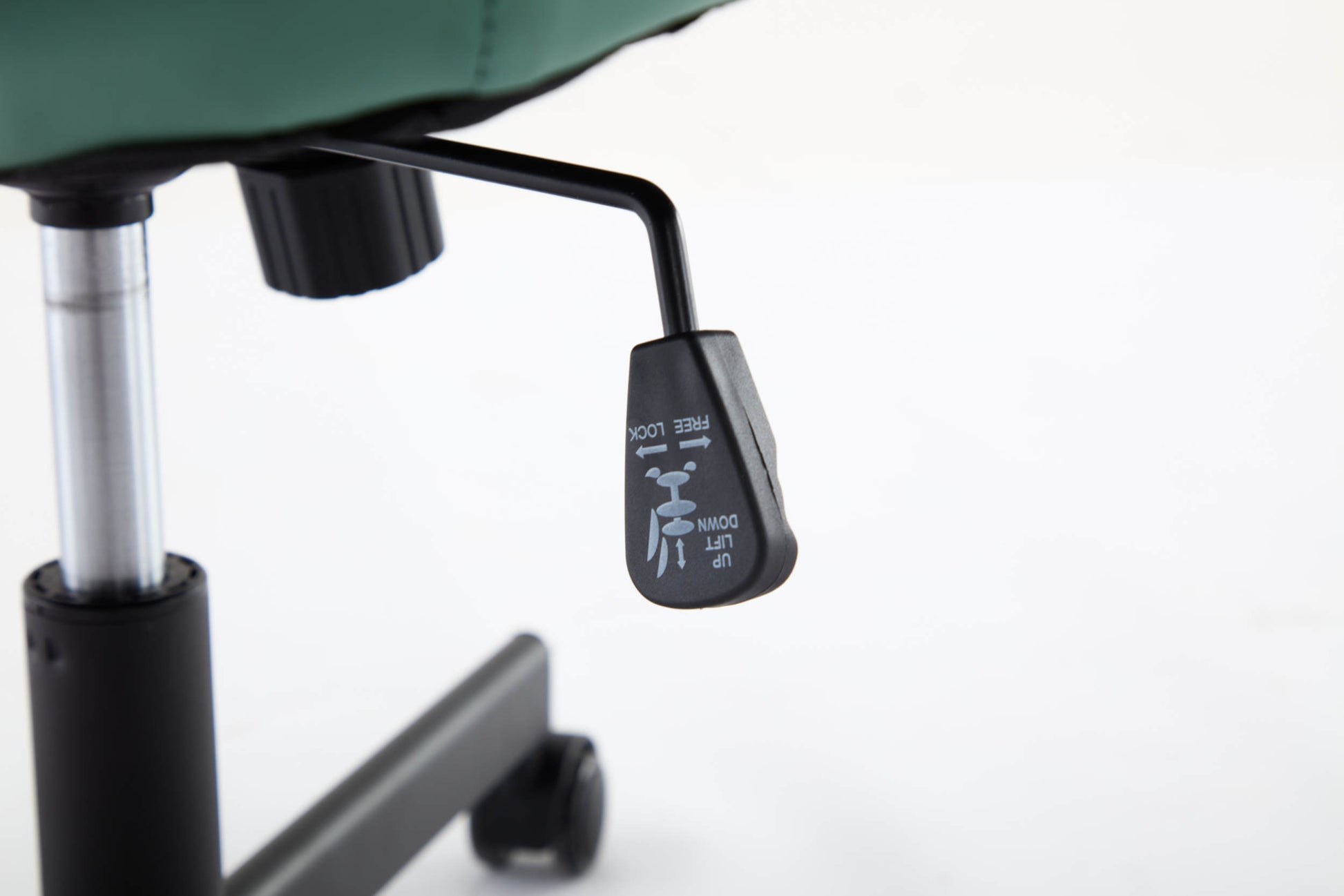 Armless Office Desk Chair With Wheels: Pu Leather Cross Legged Wide Chair,Comfortable Adjustable Swivel Computer Task Chairs For Home,Office,Make Up,Small Space,Bed Room Green Antique Fiber Foam And Polyester Fiber Pad Pvc