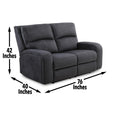 Lovell Power Console Loveseat Dark Gray Dark Gray Fabric 2 Seat