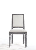 Leventis Cream Linen & Weathered Gray Finish Side Chair Cream,Gray Linen,Synthetic Wood