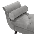 Alma Tufted Flared Arm Entryway Bench, Opal Grey Velvet Gray Foam Velvet