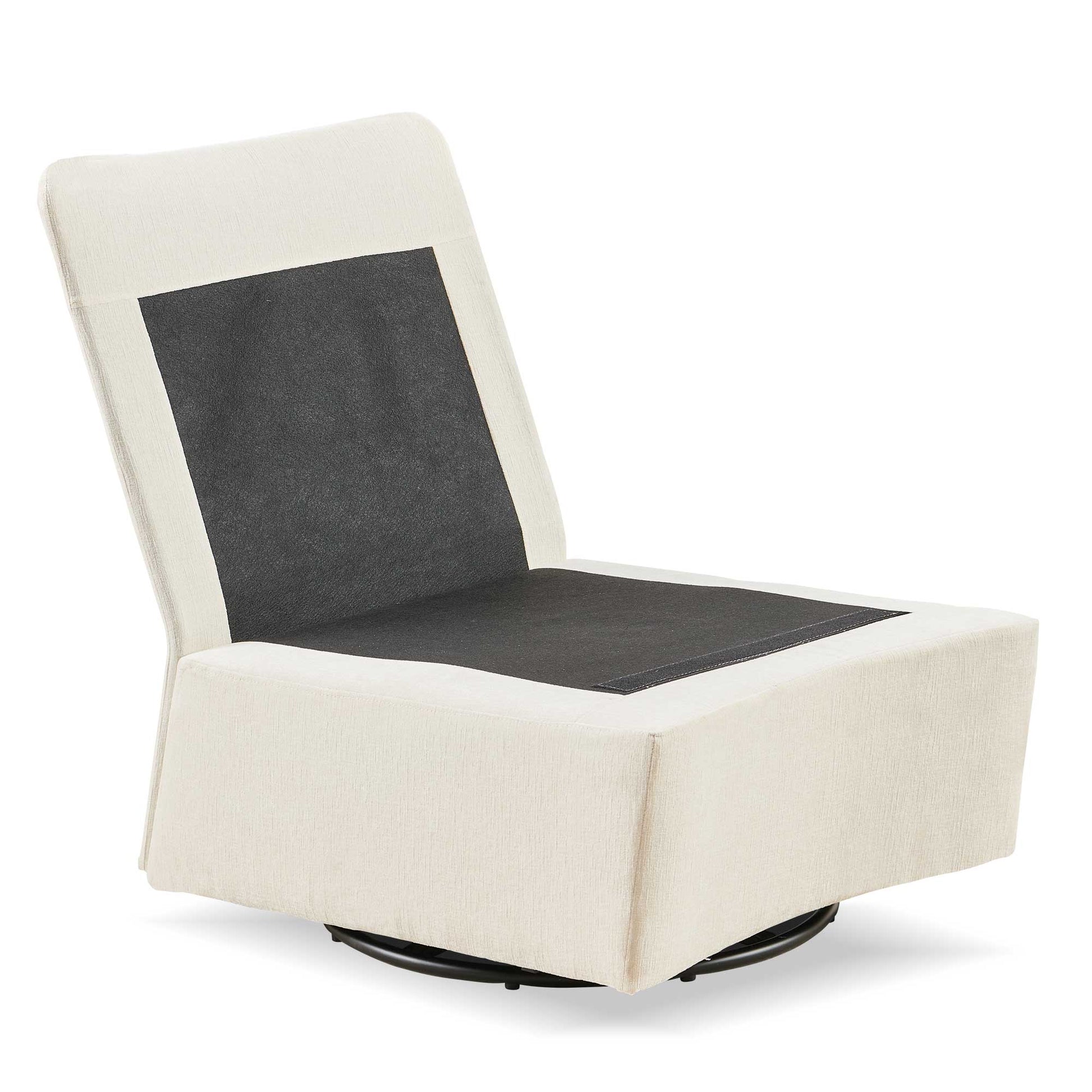 Detachable Off White Chenille Single 360 Swivel Rocking Rocker,360 Swivel Sofa Chair & Single Sofa Lounge, Comfortable Seating For Living Room & Bedroom,Off White Sofa 1Pc Off White Primary Living Space Modern Foam Chenille