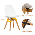Wood Colored Mfc Desktop With Rubber Wooden Legs, Foldable Computer Desk, Foldable Office Desk, 4 Modern Chairs Can Rotate 360 Degrees,The Seat Cushion Is Made Of Pu Material. Zd 1545 C 1162 Wood Wood