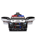 Licensed Dodge Charger,12V Kids Ride On Police Car W Parents Remote Control,Anti Collision Bar,Front& Top Alarm Light Design,Police Car Sticker,Megaphone,Three Speed,Slow Start,Four Wheel Suspension. White Plastic