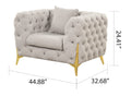 Buckle Fabric Modern Style 2Pc Sofa Chair Living Room Set Made With Wood In Light Gray Light Gray Velvet Primary Living Space Contemporary Faux Fur Wood 4 Seat