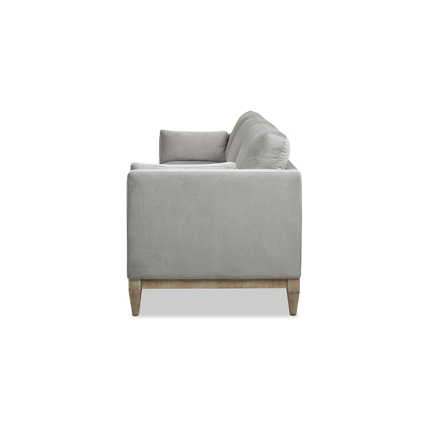 Knox 84" Modern Farmhouse Sofa, Opal Grey Velvet Gray Wood Foam Velvet 3 Seat