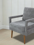 Mid Century Armchairaccent Chair With Chenille Armrest & Soft Cushion For Living Room, Bedroom, Home Office, Study, Grey Gray Light Brown Primary Living Space American Design,Modern Birch Foam Wood Fabric