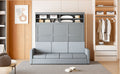 Queen Size Murphy Bed Wall Bed With Sofa,Gray Queen Gray Mdf Lvl