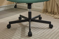 Armless Office Desk Chair With Wheels: Pu Leather Cross Legged Wide Chair,Comfortable Adjustable Swivel Computer Task Chairs For Home,Office,Make Up,Small Space,Bed Room Green Antique Fiber Foam And Polyester Fiber Pad Pvc