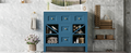 36'' Bathroom Vanity With Resin Sink Combo, Solid Wood Frame Bathroom Storage Cabinet, Freestanding Vanity Set With 5 Drawers& Soft Closing Doors Same As N710S136001C Blue Bathroom Solid Wood Mdf Resin