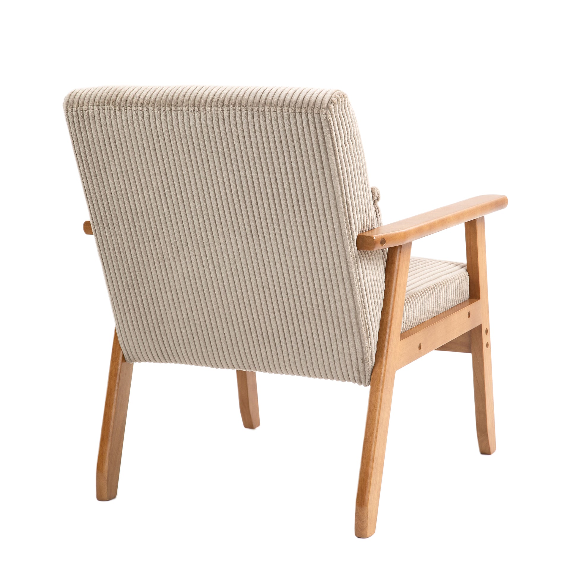 Leisure Chair With Solid Wood Armrest And Feet, Leisure Chair, Wood Frame, Velvet, Solid Rubber Wood Legs, Mid Century Modern Accent Chair, For Living Room Bedroom Studio Chair,Two Packs Camel Corduroy