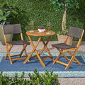 Hillside Bistro Set,2 Chairs 1 Table Brown Wood