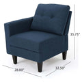 Mirod 5 Piece Upholstered Sectional Sofa Blue Fabric 4 Seat